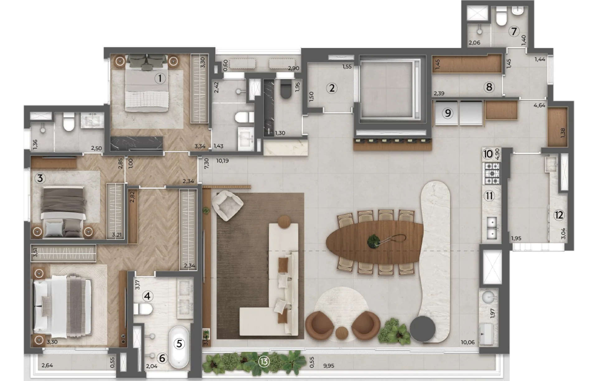 Planta 189 m² Opção