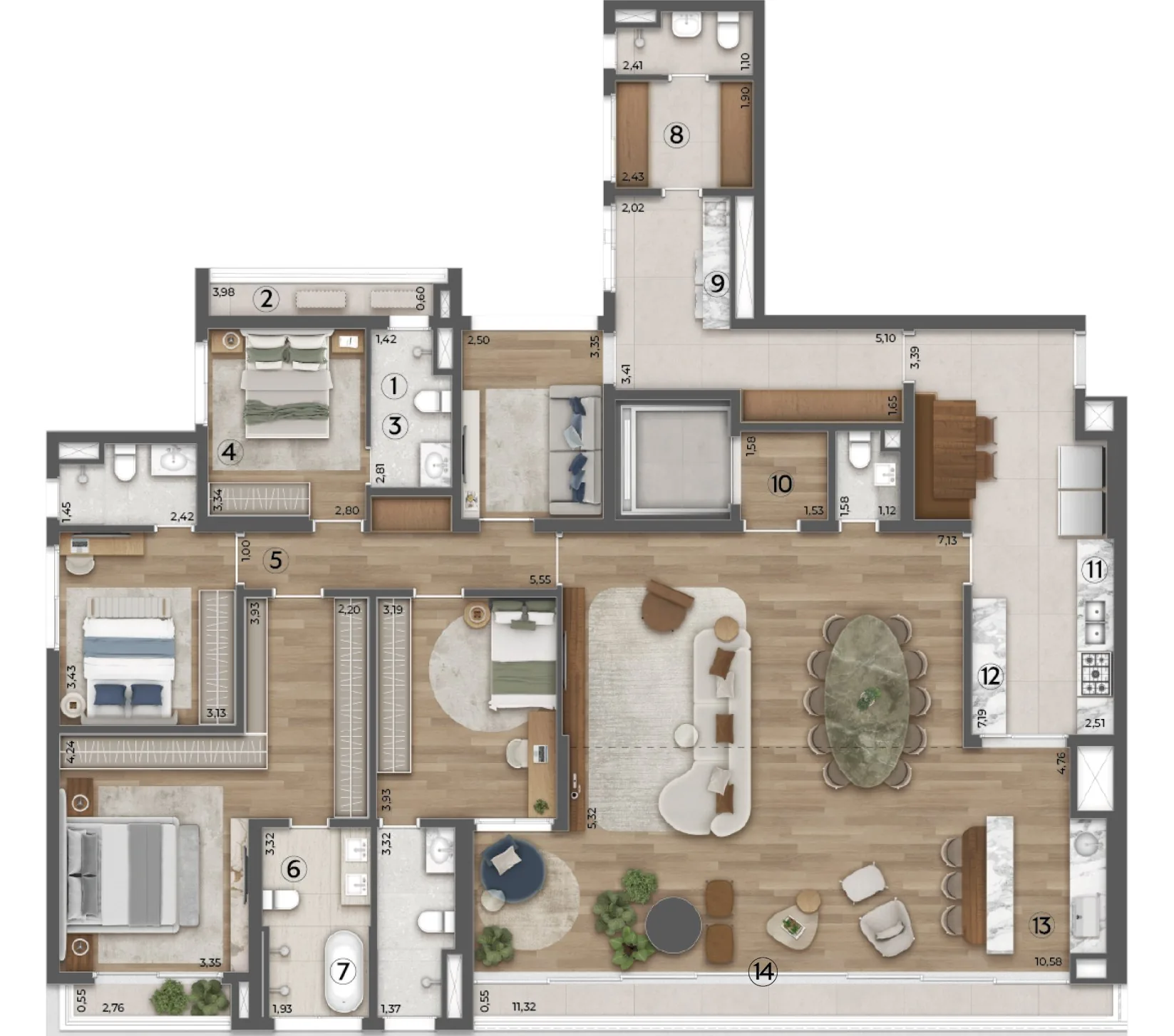 Planta 249 m² Tipo