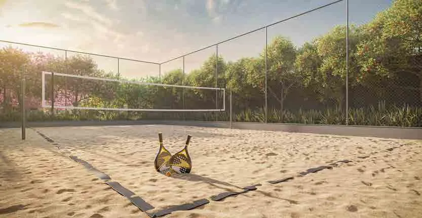 Quadra de beach tennis com medidas oficiais