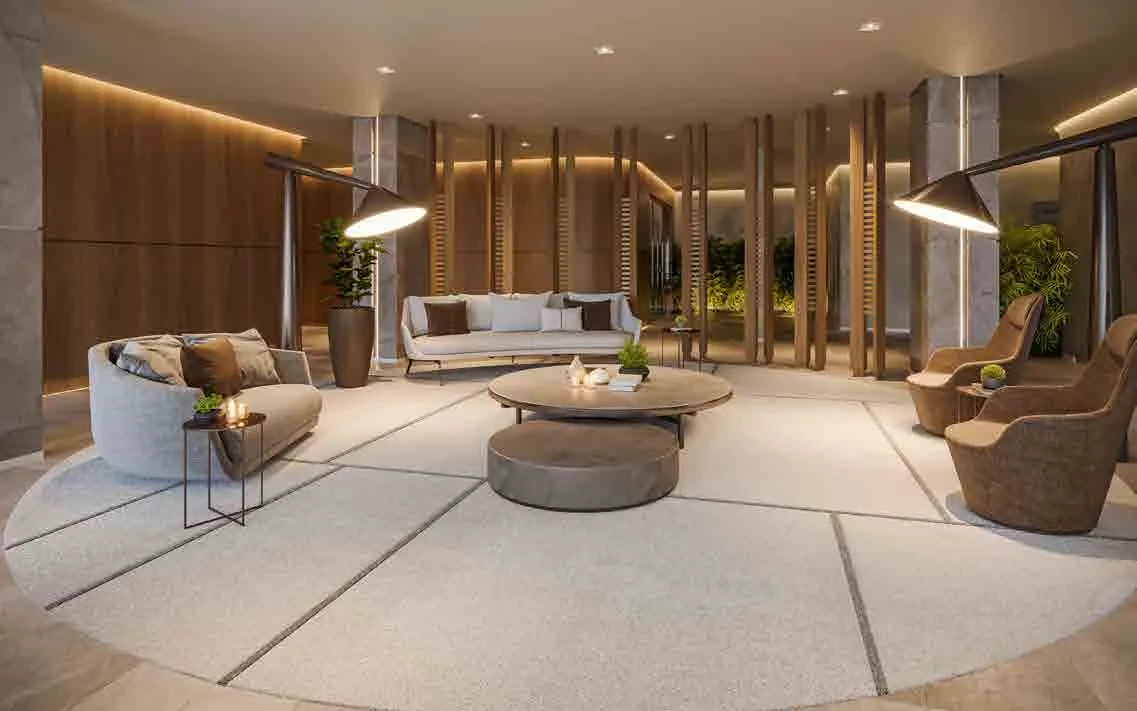 Lobby de chegada do empreendimento