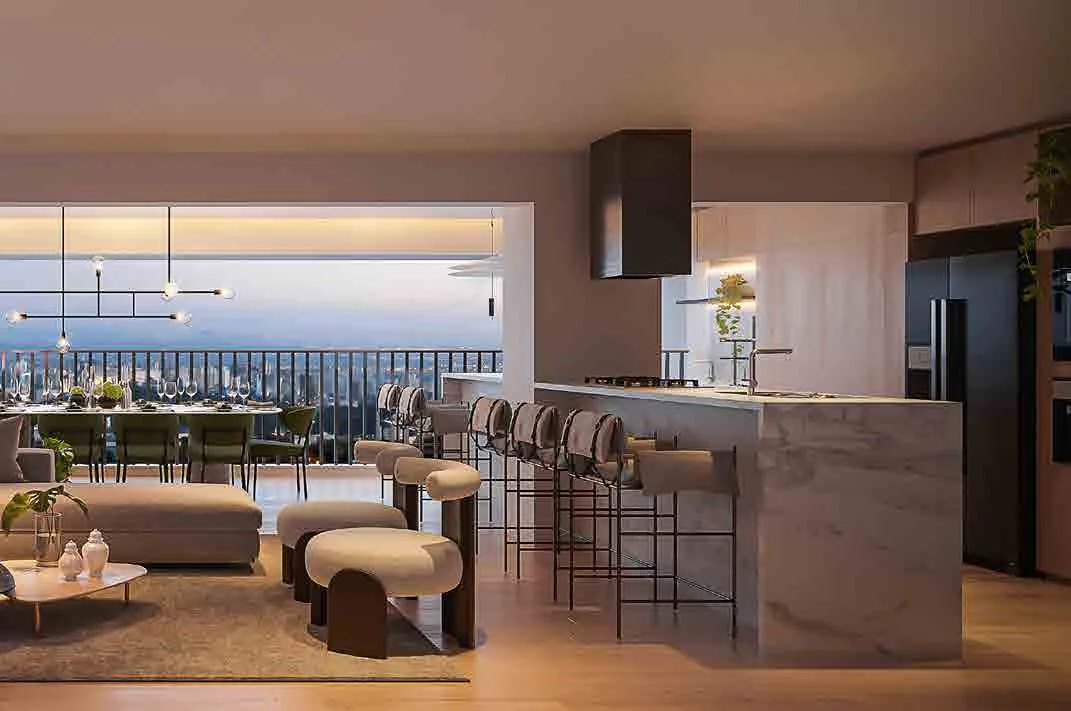 Living de 164 m² do Haus Mitre Edition New York